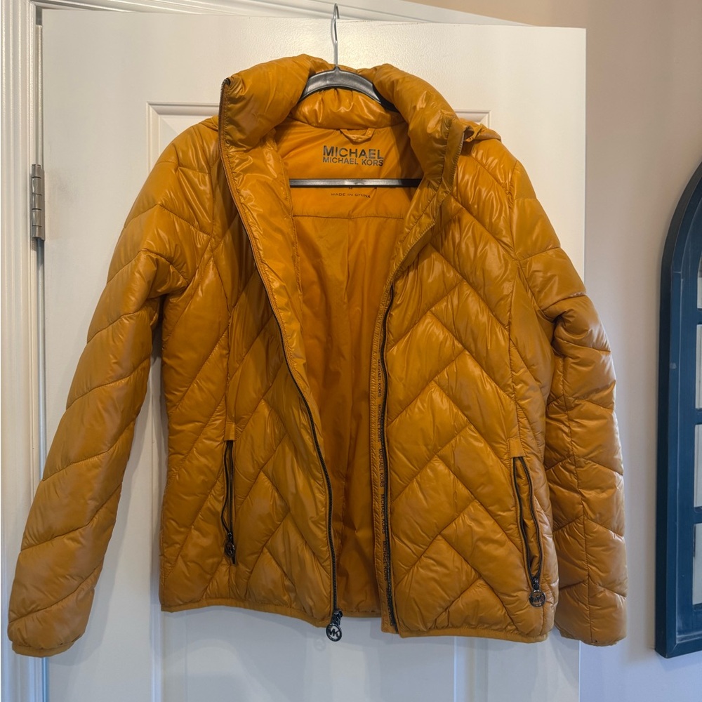 Michael Kors Mustard Puffer Jacket